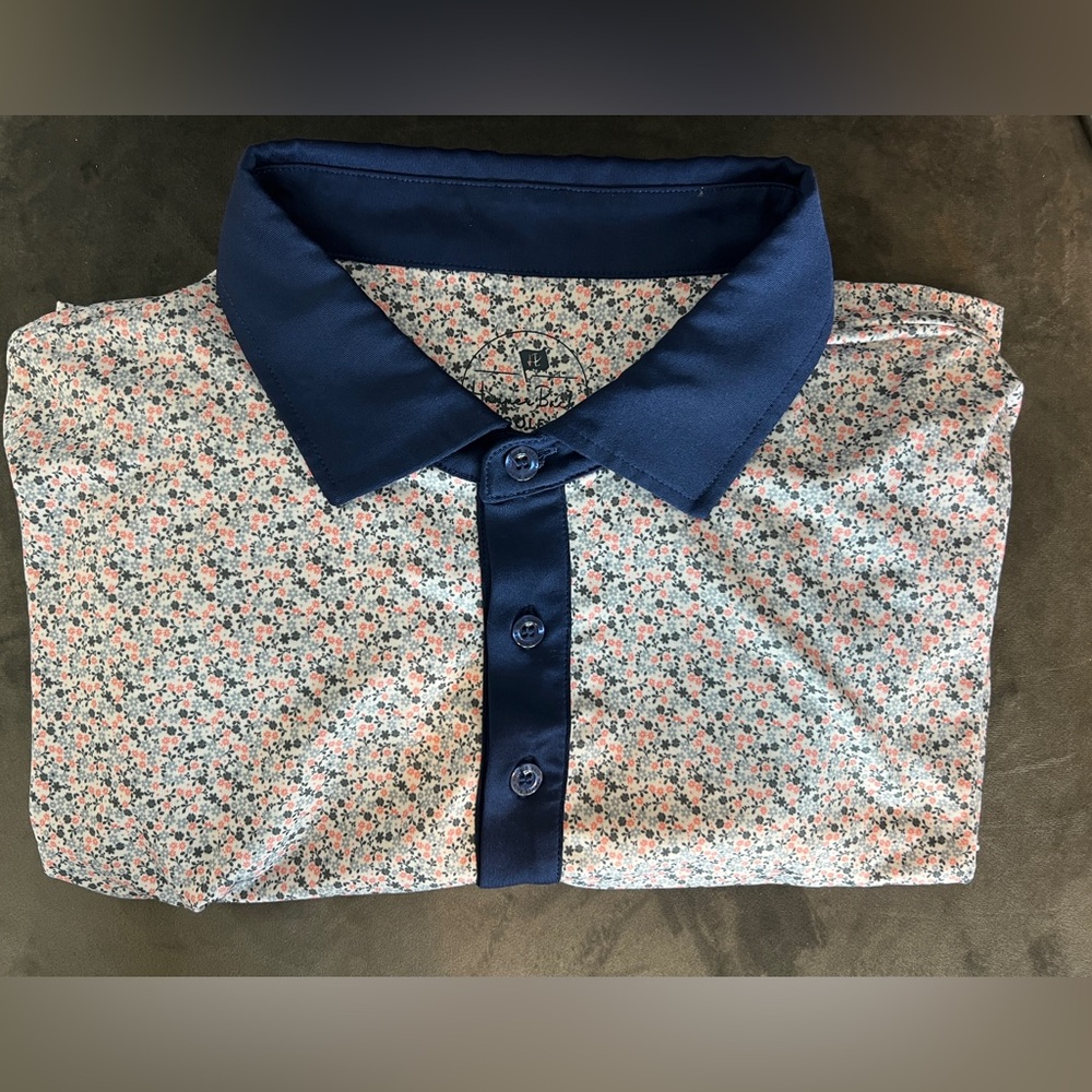 Hammer Back Floral Button Down Shirt -Navy and Pink Spring, Summer, Easter SZ XL - Picture 2 of 6